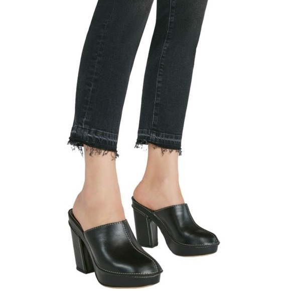 Frame Denim Le High Straight Released Hem Condor Distressed Black Wash Size 25 - Picture 3 of 11